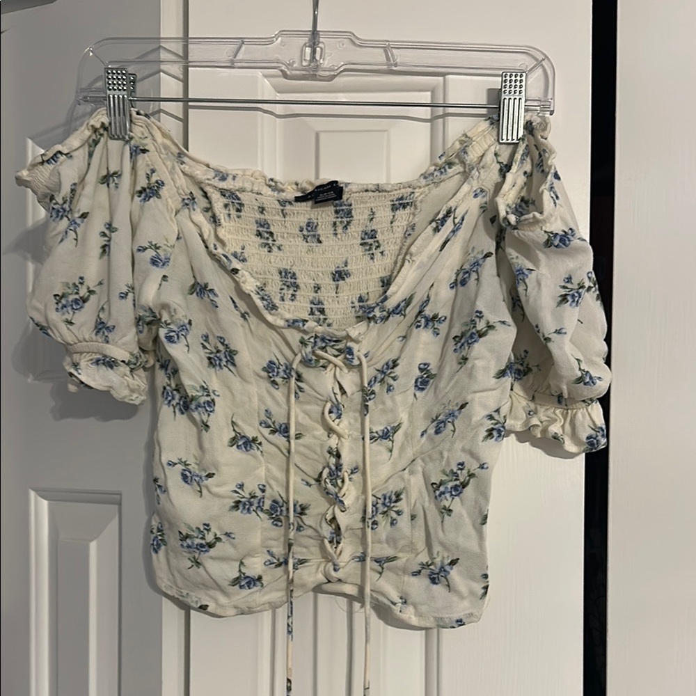 American Eagle Floral Off-Shoulder Top